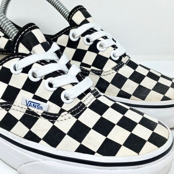 VANS Authentic Checkerboard Women's Size 6 White Black Golden Coast Skate - Picture 3 of 11